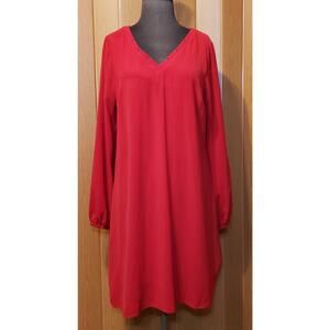 Worthington size medium red long sleeve dress